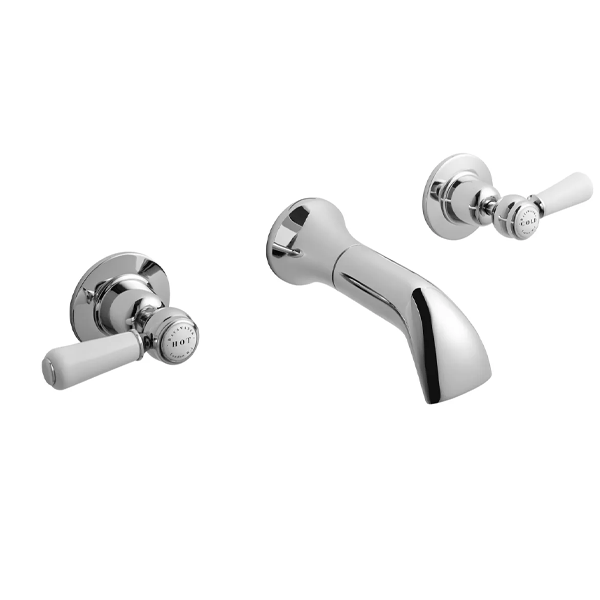 Bayswater 3TH Wall Mount Basin Mixer Lever Tap - Shop Now – Build4less