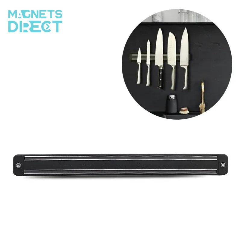 Magnetic Kitchen Knife Holder - Black - Magnets Direct