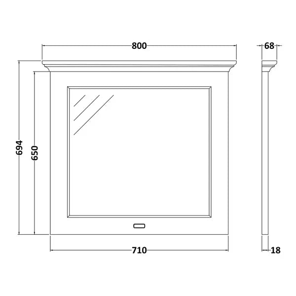 Flat Mirror - 800mm - Bayswater Mirror