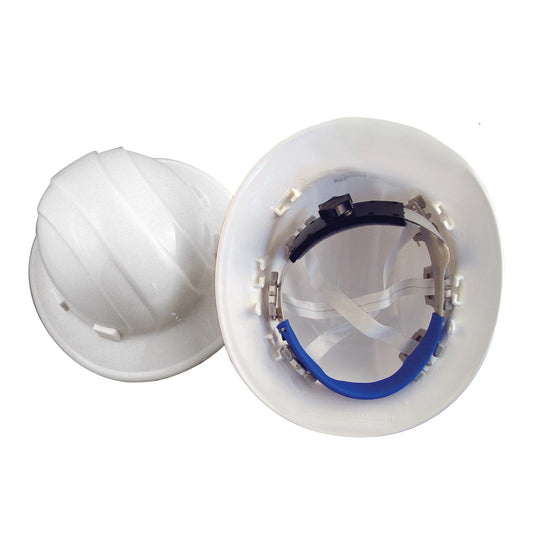 Bon Tool Hard Hat - Full Brim - White W/Ratchet (84-536) - RHINOBUILD Bricklaying Tools