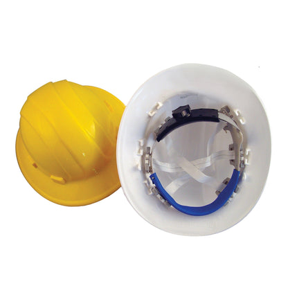Bon Tool Hard Hat - Full Brim - White W/Ratchet (84-536) - RHINOBUILD Bricklaying Tools