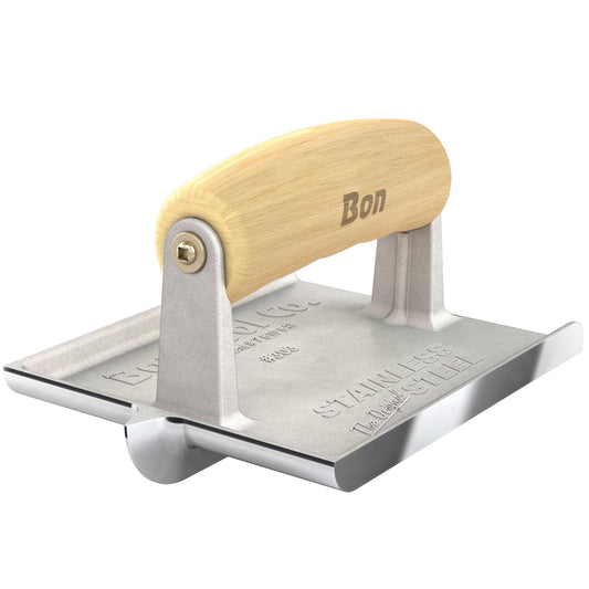 Bon Tool Stainless Steel Concrete Bullet™ Groover - Wood Wave Handle - RHINOBUILD Bricklaying Tools