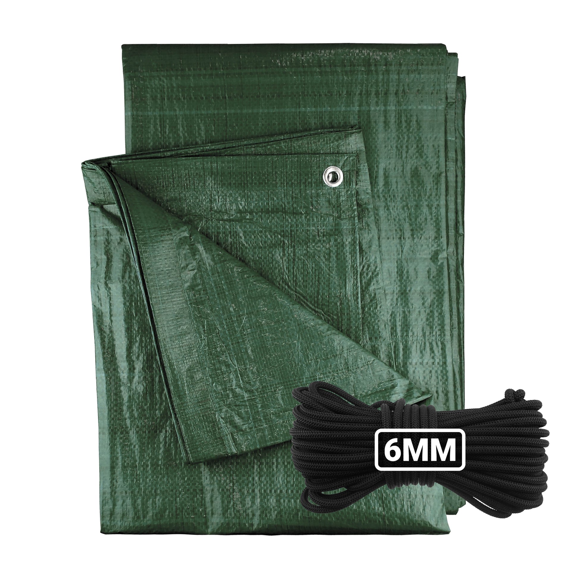 Green M-Grade Tarpaulin with 10 Metres of 6mm Bungee Rope - Best4Trade-Retail Tarpaulins