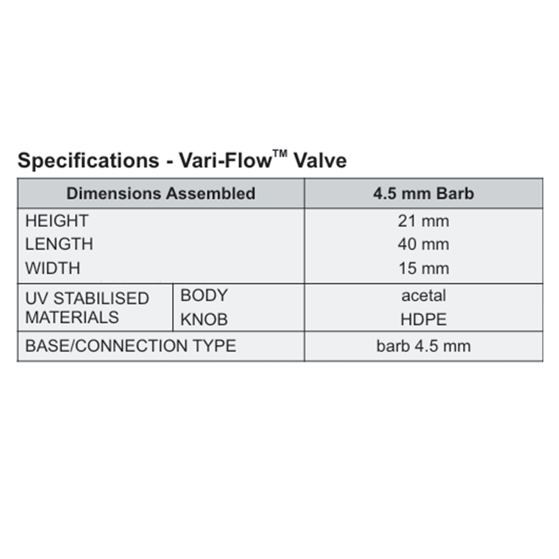 Antelco Vari-Flow™ Valve 4.5mm Barb - Best4Trade-Retail Garden watering