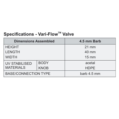 Antelco Vari-Flow™ Valve 4.5mm Barb - Best4Trade-Retail Garden watering