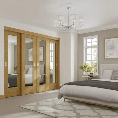 Oak 4 Door Double Top Wardrobe Frame (Inc Hardware Kit) 2085 x 2440 x 115mm - XL Joinery