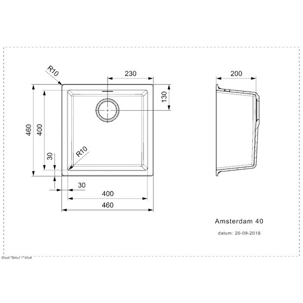 Amsterdam 40 1 Bowl Granite Composite Kitchen Sink - All Colours - Reginox