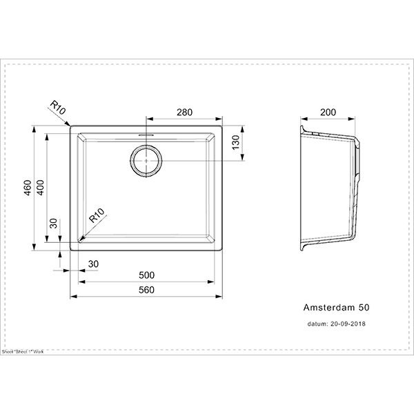 Amsterdam 50 1 Bowl Granite Composite Kitchen Sink - All Colours - Reginox