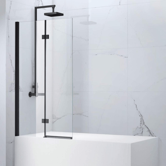 Aquaglass 8mm 2-Panel Folding Hinged Bath Screen - 1500 x 900mm - Aqua Bathrooms