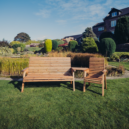 Churnet Valley 4 Seat Set 1 Chair and 1 x 3 Seat Bench Angled Tray - Churnet Valley