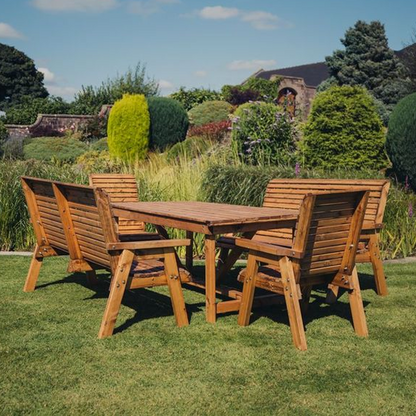 Churnet Valley 8 Seat Set 2 Chairs and 2 x 3 Seat Benches - Churnet Valley