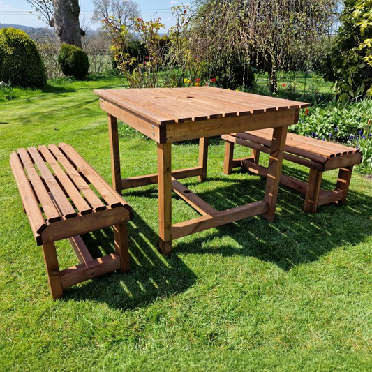 Churnet Valley Contemporary Table and Bench Set - Sits 4 - Churnet Valley