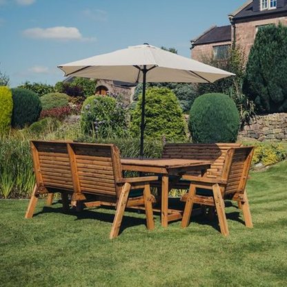 Churnet Valley 8 Seat Set 2 Chairs and 2 x 3 Seat Benches - Churnet Valley