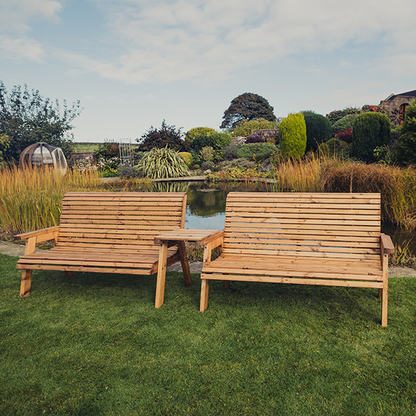 Churnet Valley 6 Seat Set 2 x 3 Seat Benches Straight Tray - Churnet Valley