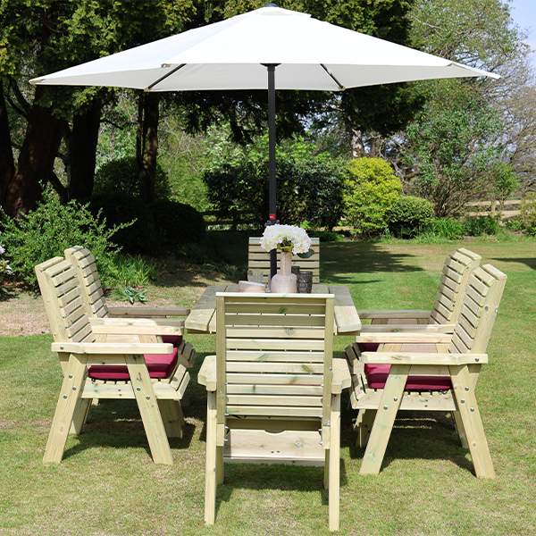 Ergo 6 Seat Table Set 2 Chairs and 2 Benches