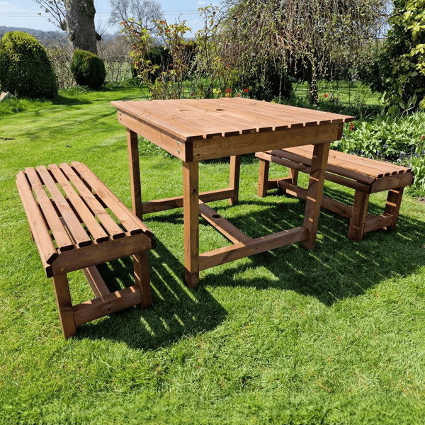 Churnet Valley Contemporary Table and Bench Set - Sits 4 - Churnet Valley