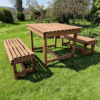 Churnet Valley Contemporary Table and Bench Set - Sits 4 - Churnet Valley