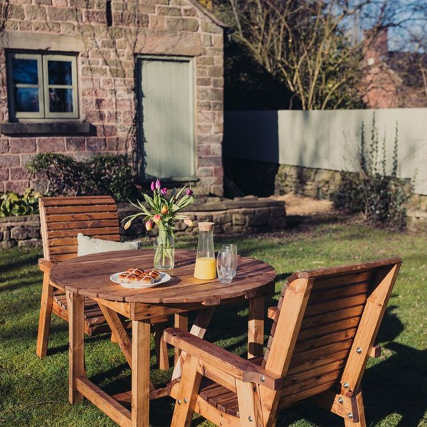 Churnet Valley 2 Seat Round Table Set 2 Chairs - Churnet Valley