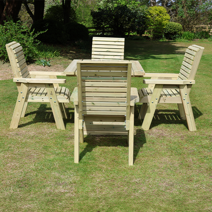 Churnet Valley Ergo 4 Seat Table Set 4 Chairs