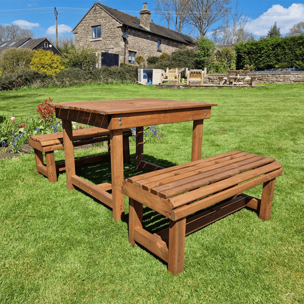 Churnet Valley Contemporary Table and Bench Set - Sits 4 - Churnet Valley