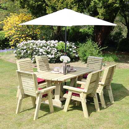 Ergo 6 Seat Table Set 2 Chairs and 2 Benches