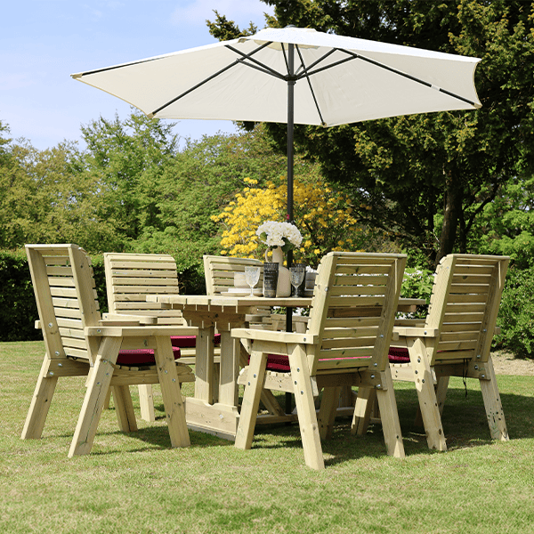Churnet Valley Ergo 6 Seat Table Set 6 Chairs - Churnet Valley