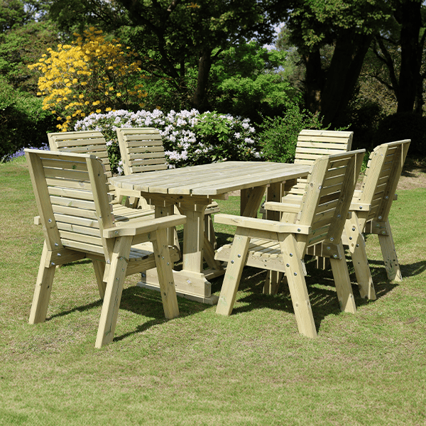 Churnet Valley Ergo 6 Seat Table Set 6 Chairs - Churnet Valley