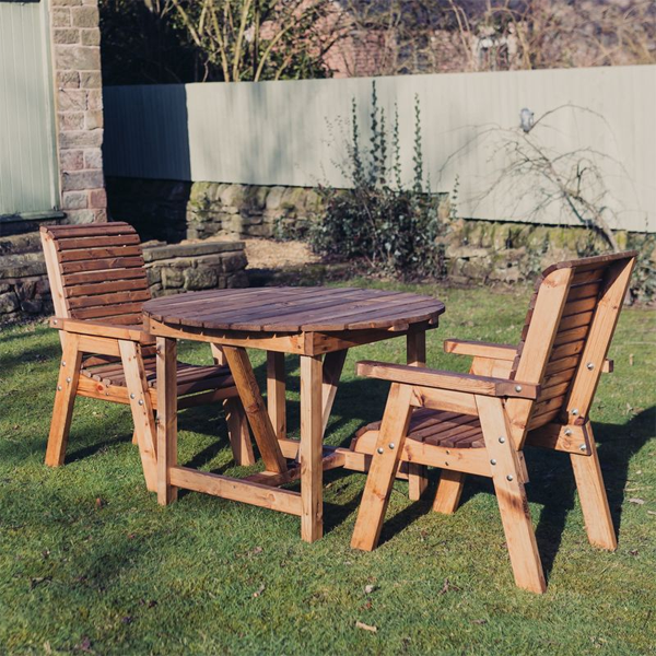 Churnet Valley 2 Seat Round Table Set 2 Chairs - Churnet Valley