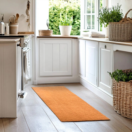 Non-Shed Synthetic Coir Kitchen and Hallway Runner Rug