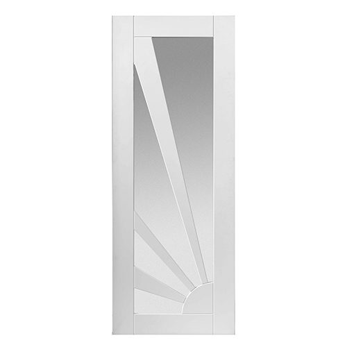 Aurora White Primed Etched Glazed Internal Door - All Sizes
