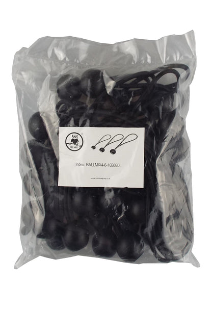 Bungee Ball Mix Black 4" 6" 10" Pack of 30 - Best4Trade-Retail Tarpaulins
