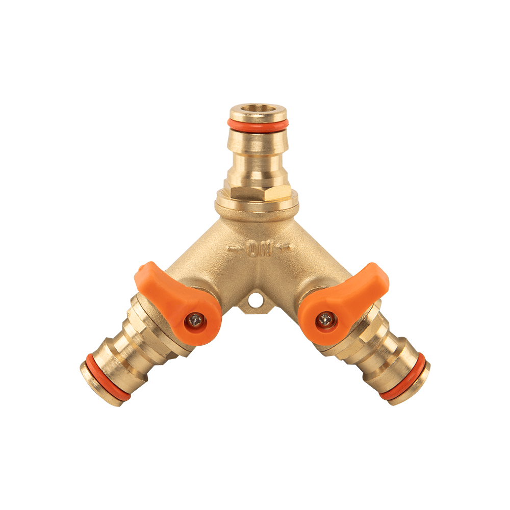 3 Way Male Snap-On Connector Brass + Valves - Best4Trade-Retail Garden watering