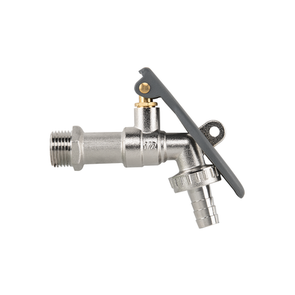 Lever Tap Brass Nickle Plated 1/2" BSPM Inlet with Hose Barb and Lever Lock - Best4Trade-Retail Garden watering