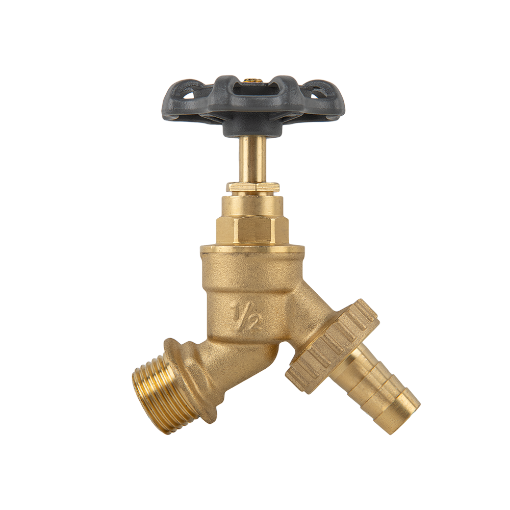 Garden Bib Brass 1/2" BSPM Inlet and 3/4" Outlet With 1/2" Hose Barb Round Handle - Best4Trade-Retail Garden watering