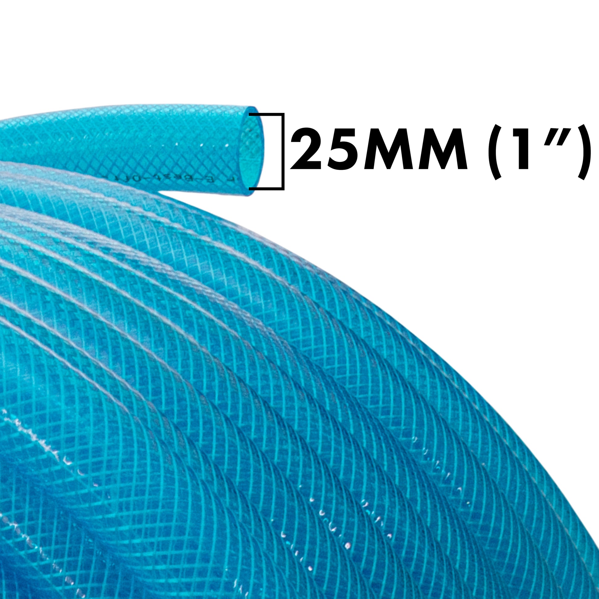 Braided Fuel Hose Blue Transparent PVC 25mm*2.6mm - Best4Trade-Retail Tech Hose & Fittings