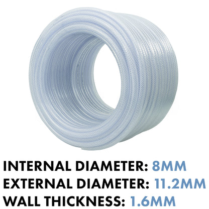 Clear Braided PVC Pipe 8mm*1.6mm - Best4Trade-Retail Tech Hose & Fittings