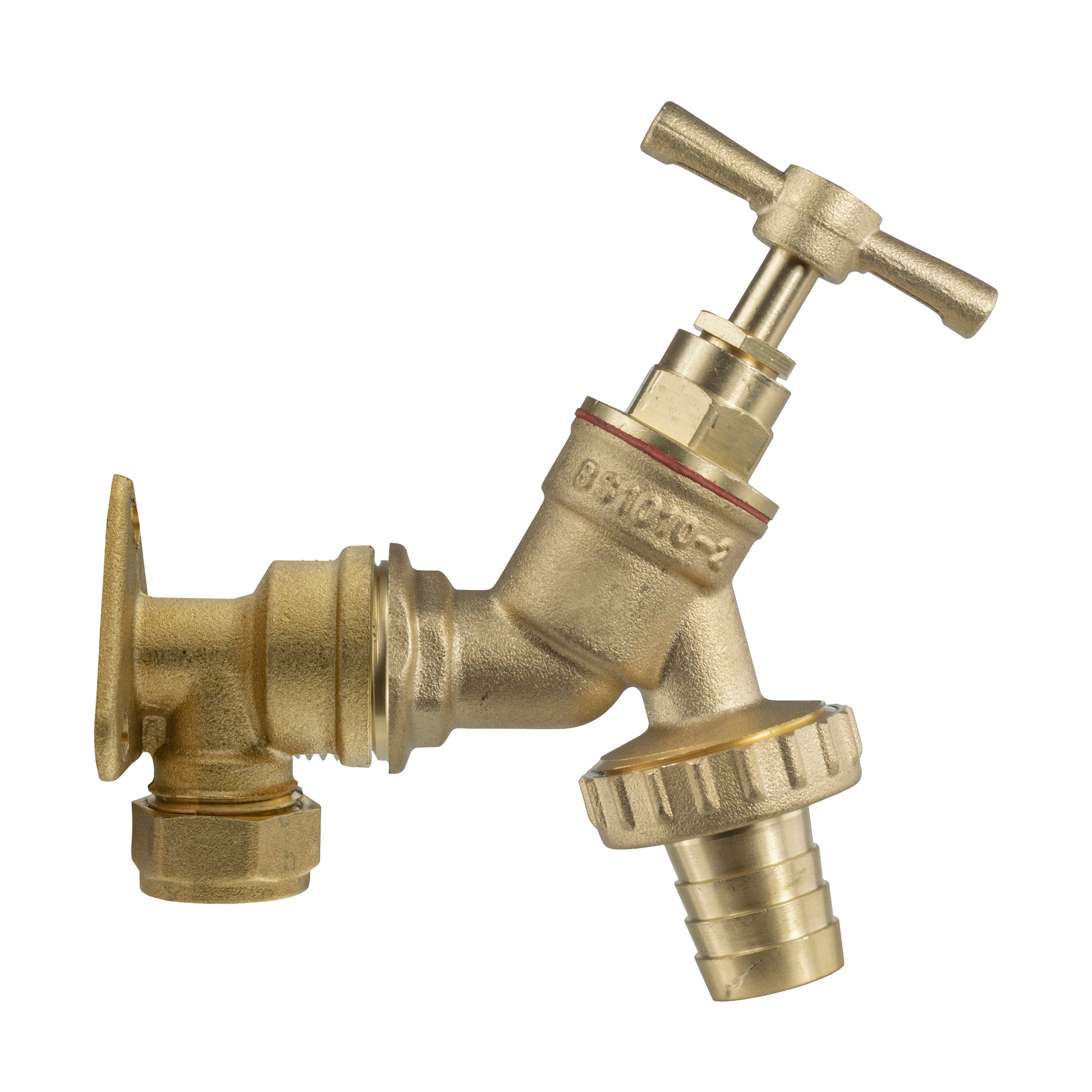 15mm Brass Wall Flange Kit with Brass Barbed Tap - Best4Trade-Retail Garden watering