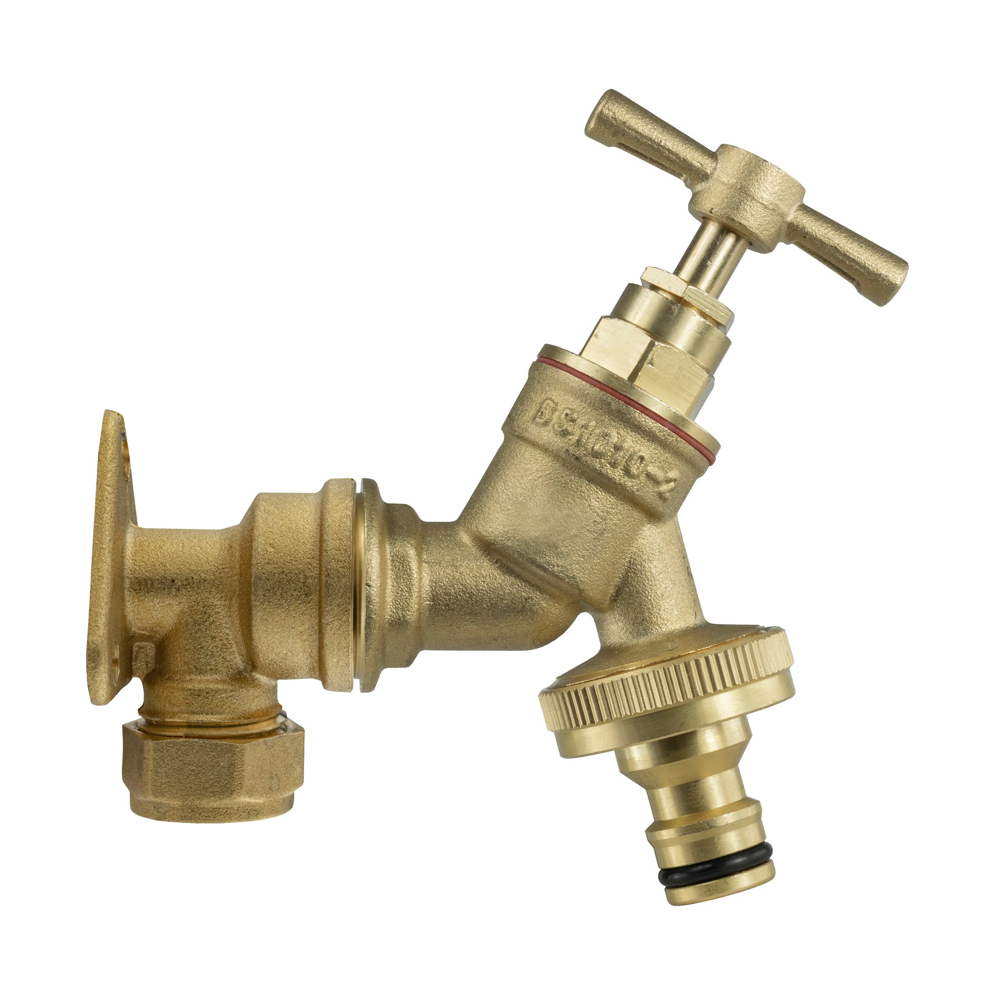 22mm Brass Wall Flange Kit with Brass Quick Connect Tap - Best4Trade-Retail Garden watering