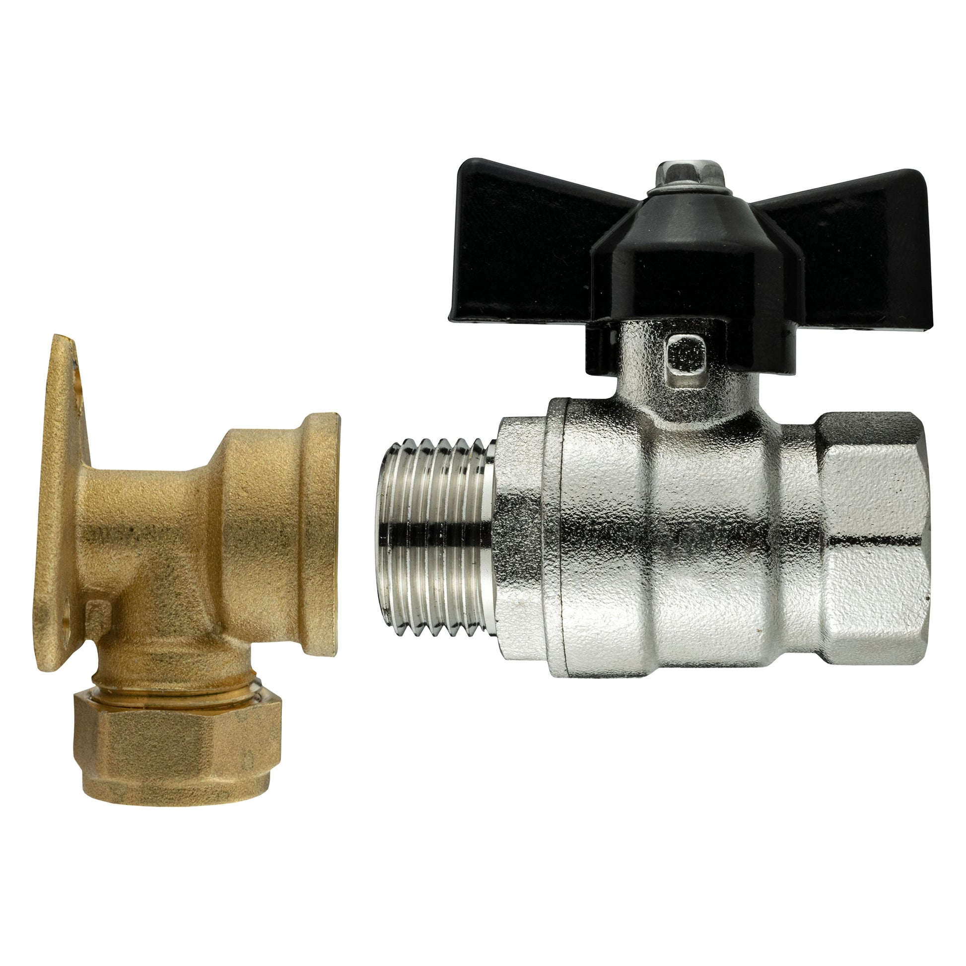 15mm Brass Wall Flange Kit with 1/2" BSP Bib Valve - Best4Trade-Retail Garden watering