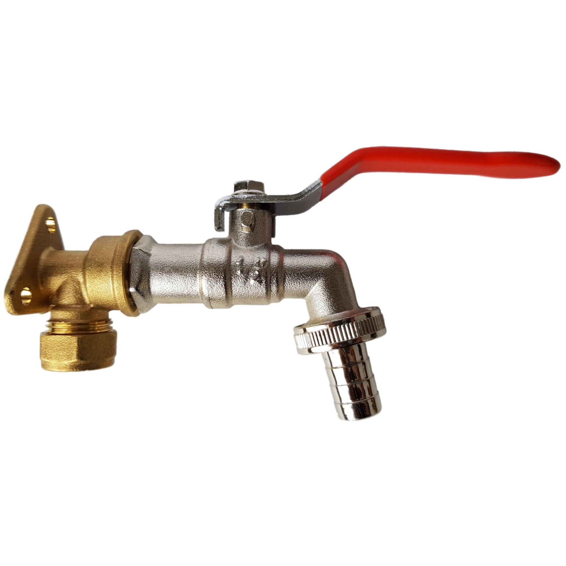 15mm Brass Wall Flange Kit with Barbed Lever Tap - Best4Trade-Retail Garden watering
