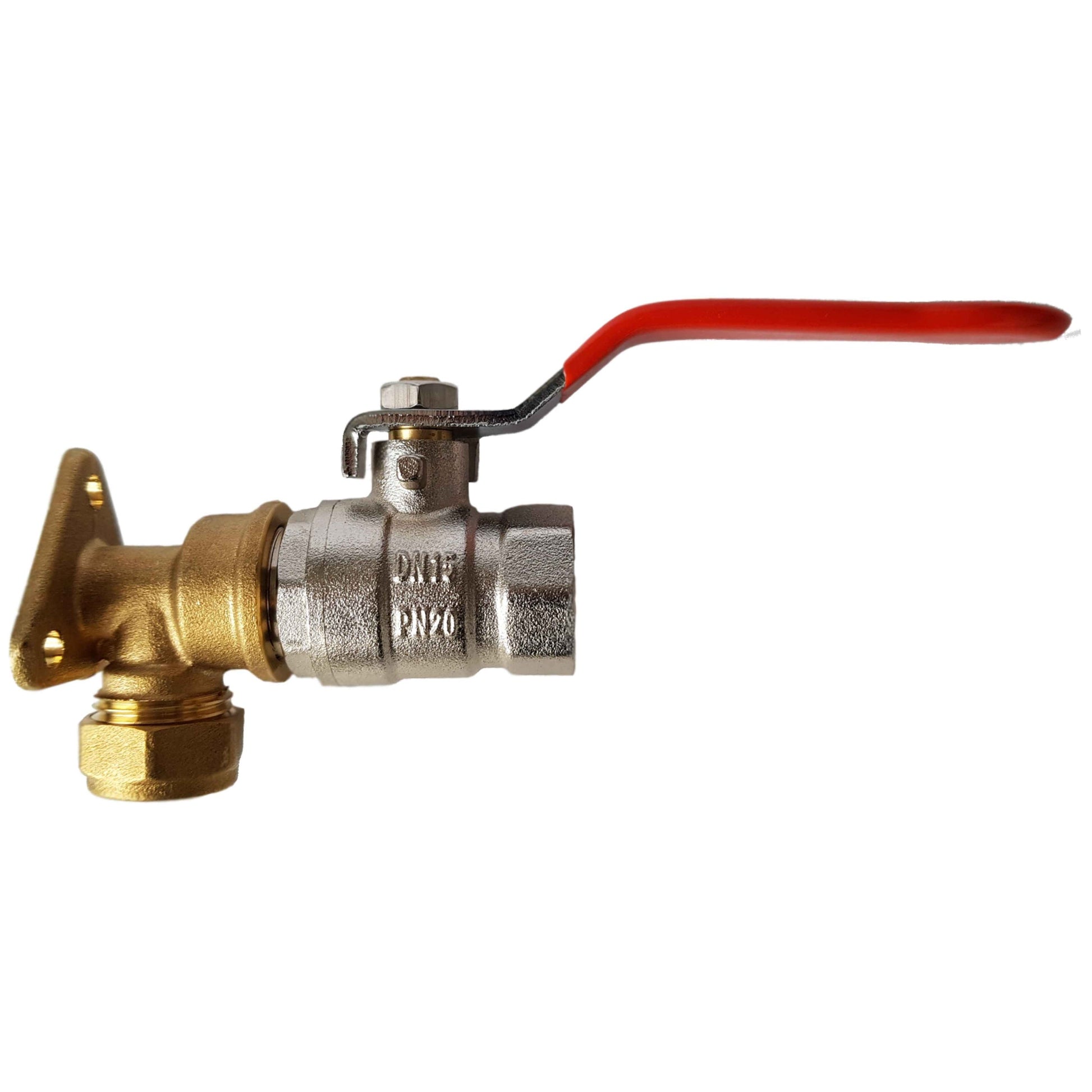 15mm Brass Wall Flange Kit with 1/2" BSP Lever Valve - Best4Trade-Retail Garden watering