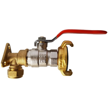 15mm Brass Wall Flange Kit with Lever Valve + Geka - Best4Trade-Retail Garden watering