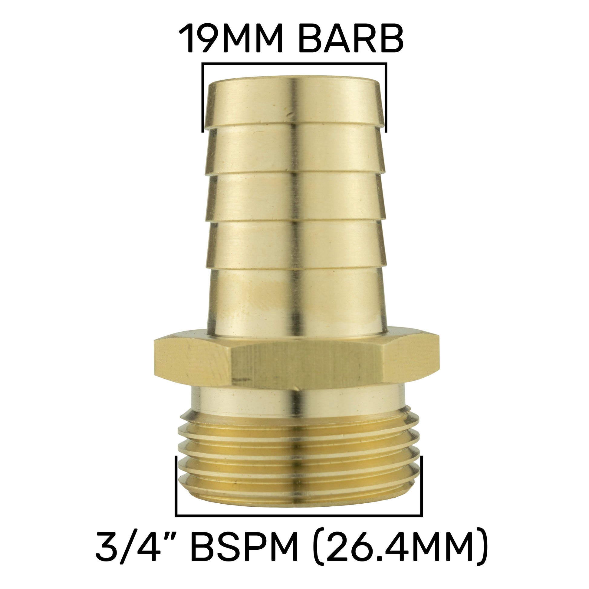 19mm Brass Barb with In-Line BSPF Valve and 25mm Brass Barb - Best4Trade-Retail Garden watering