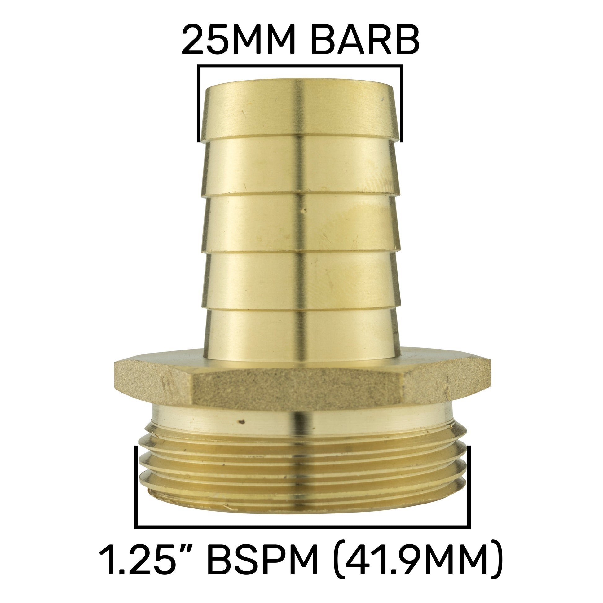 Brass Straight Joiner 25mm - 1.25" BSPM - Best4Trade-Retail Tech Hose & Fittings