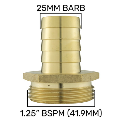 Brass Straight Joiner 25mm - 1.25" BSPM - Best4Trade-Retail Tech Hose & Fittings