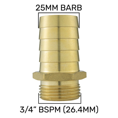 25mm Brass Barb with BSPF-Quick Connect Valve & Hose Connector Brass - Best4Trade-Retail Garden watering