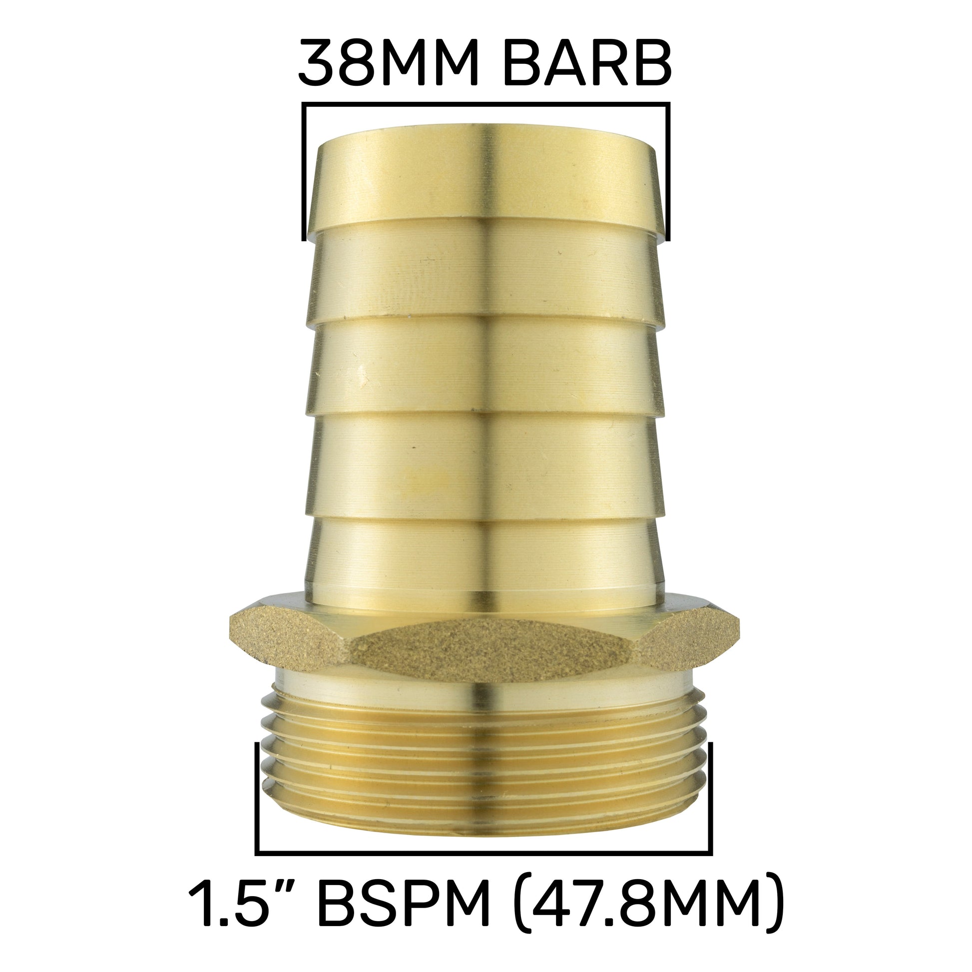 Brass Straight Joiner 38mm - 1.5" BSPM - Best4Trade-Retail Tech Hose & Fittings
