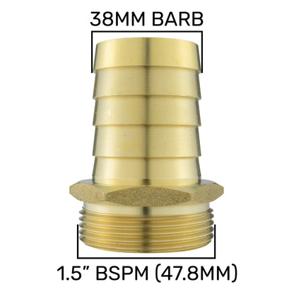 Brass Straight Joiner 38mm - 1.5" BSPM - Best4Trade-Retail Tech Hose & Fittings