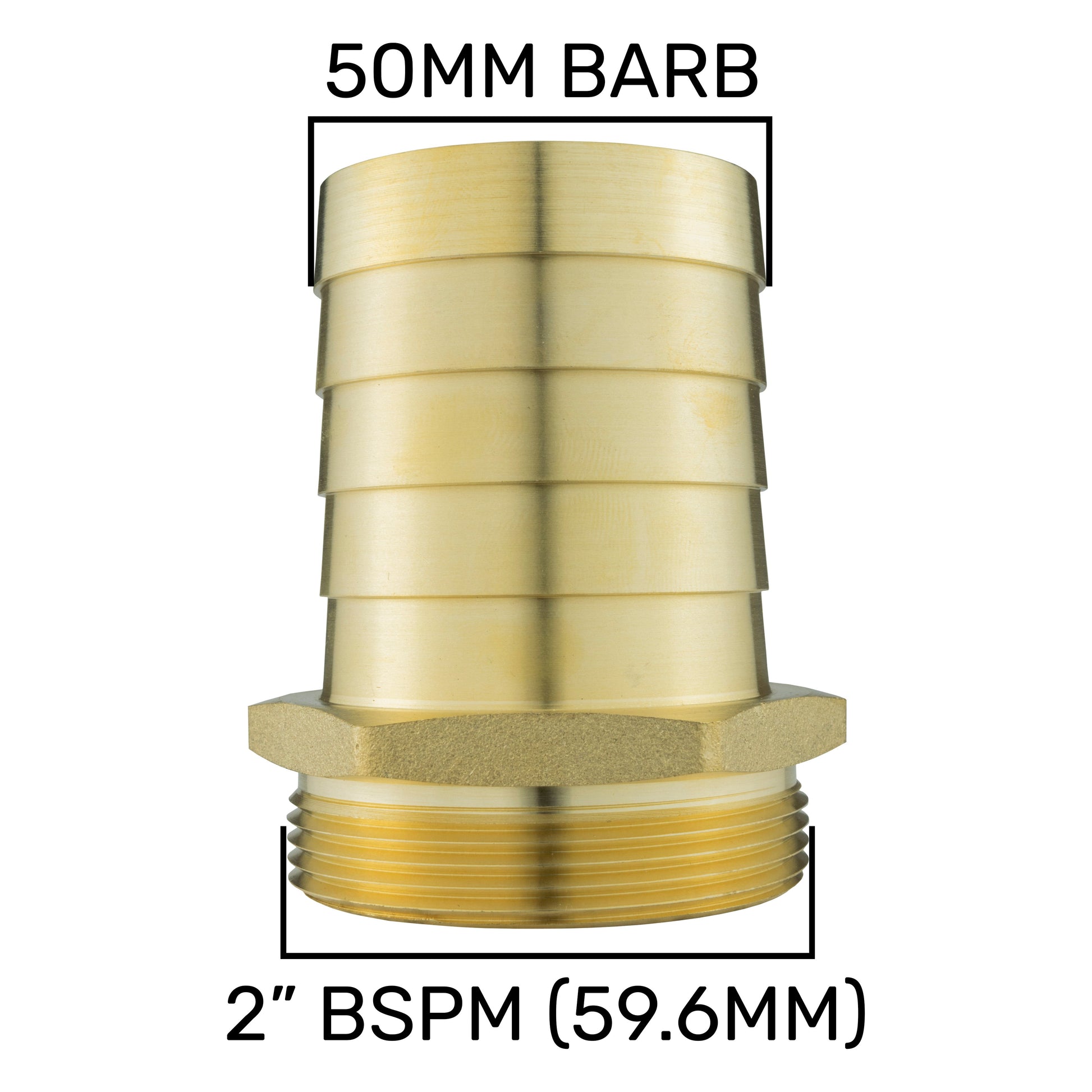 Brass Straight Joiner 50mm - 2" BSPM - Best4Trade-Retail Tech Hose & Fittings
