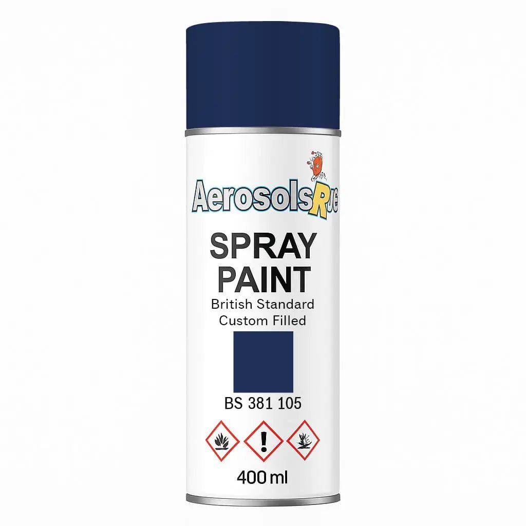 British Standard  381C 105 Oxford blue 400ml Aerosol Available in any Finish - Tameside Paints & Supplies Ltd Blue